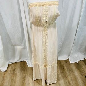 Cream colored maxi dress NWOT
